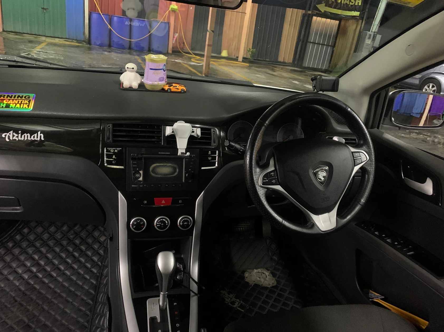 Interior dashboard after car wash service